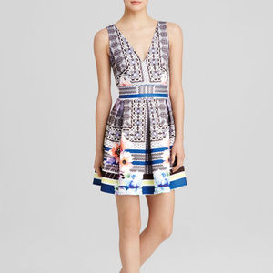 Aqua Floral Scuba Dress